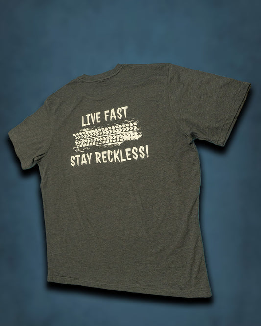 Live Fast Stay Reckless Tee - Heather Grey