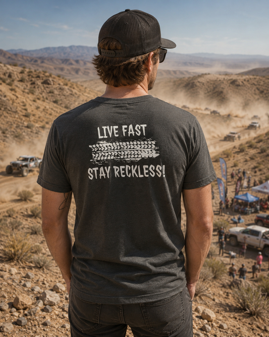 Live Fast Stay Reckless Tee - Heather Grey