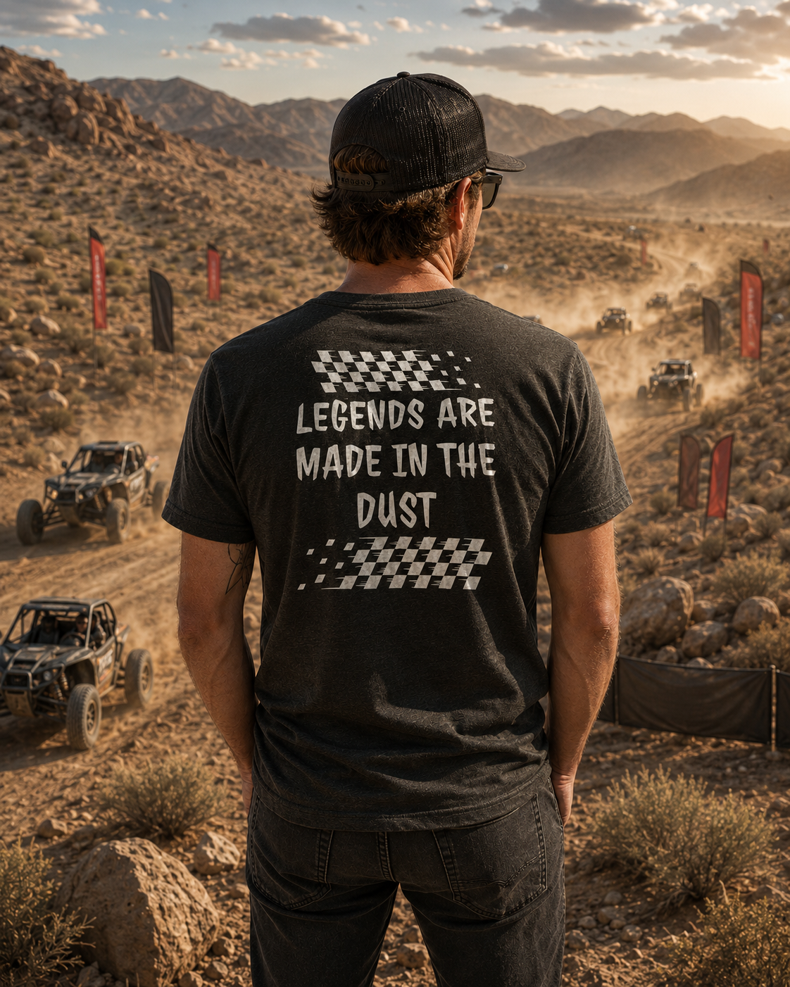 Legends Are Made In The Dust Tee - Heather Black