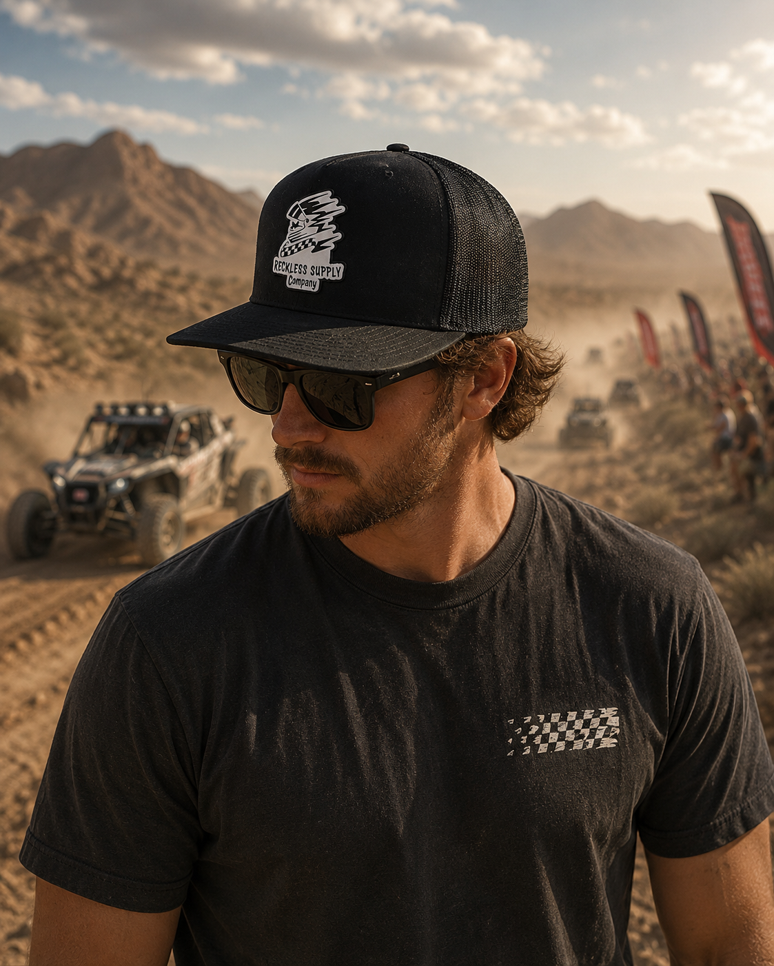 Reckless Supply Leather Patch Trucker Hat