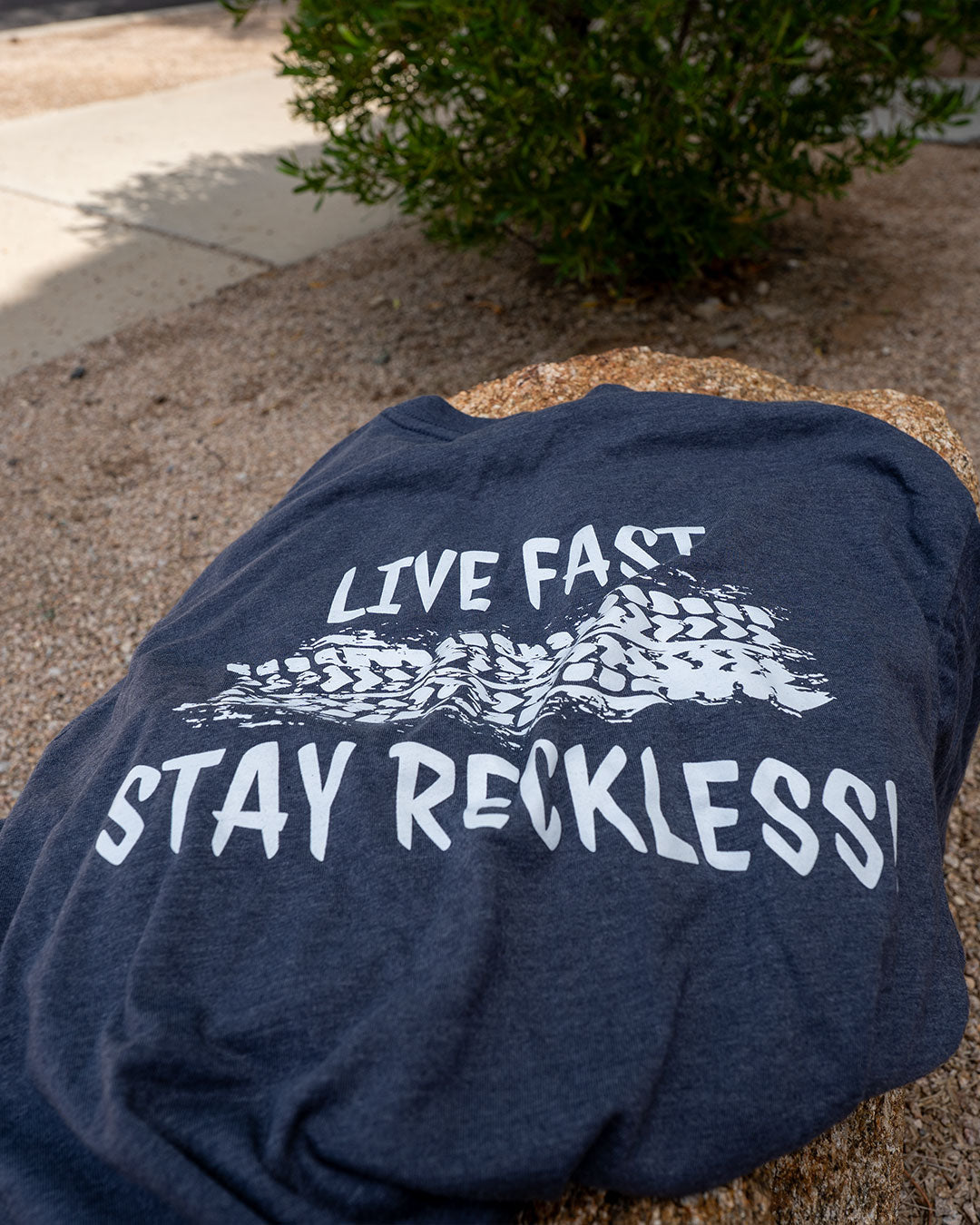 Live Fast Stay Reckless Tee - Heather Grey
